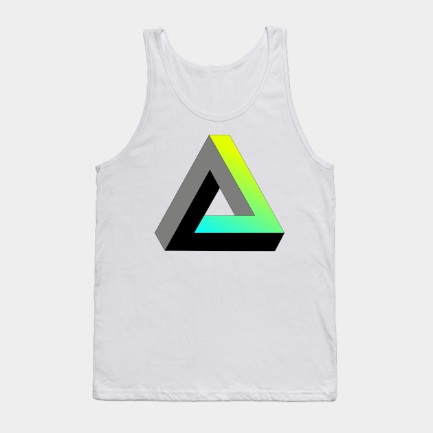 Impossible triangle with cyan to yellow gradient Tank Top by TRIME